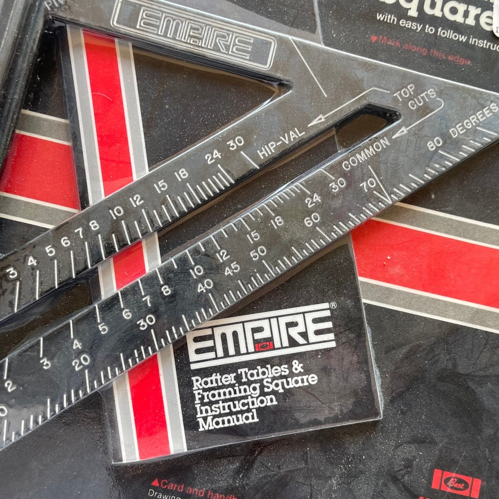 Empire 290 Rafter Layout Square USA Made Framing Tool w Manual NEW Vintage 80s - Picture 3 of 4
